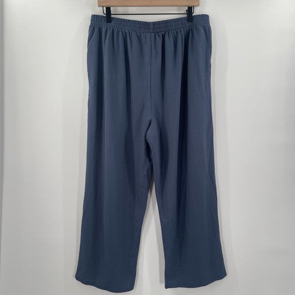 BOBEAU Pull On Pants Size Medium Indigo Blue Wide Leg NWT Rayon Nylon Blend Crop - Picture 2 of 13